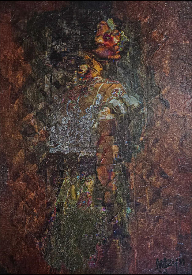 Hybrid Photograph, an artwork that hovers between a photograph & a painting. A blend of different techniques - Photography, Painting, Chemical treatments, Scanning + Digital Alterations,nature's Decaying Process, A unique style pioneered by MJ SUAYAN si